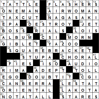 0701-16 New York Times Crossword Answers 1 Jul 16, Friday
