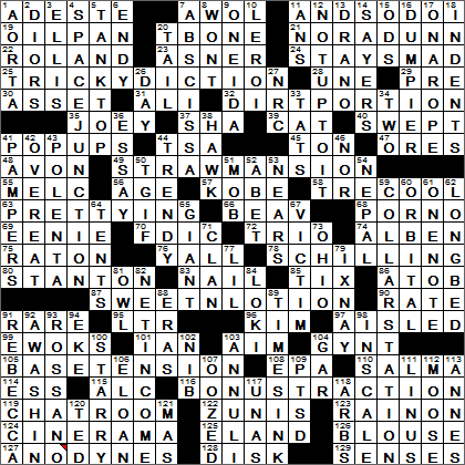 0703-16 New York Times Crossword Answers 3 Jul 16, Sunday