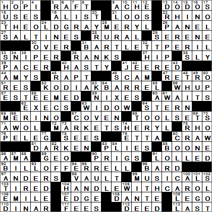 0814-16 New York Times Crossword Answers 14 Aug 16, Sunday