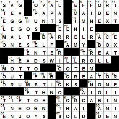 0815-16 New York Times Crossword Answers 15 Aug 16, Monday