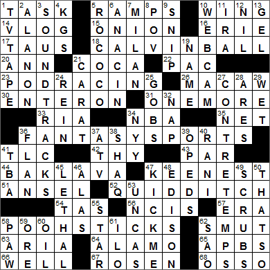 0824-16 New York Times Crossword Answers 24 Aug 16, Wednesday
