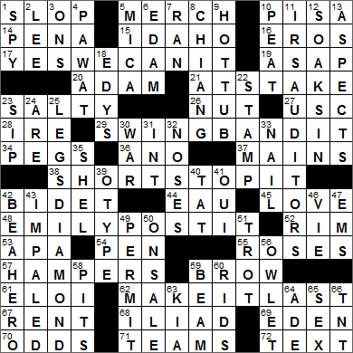 0831-16 New York Times Crossword Answers 31 Aug 16, Wednesday