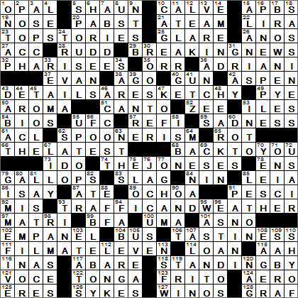 0807-16 New York Times Crossword Answers 7 Aug 16, Sunday