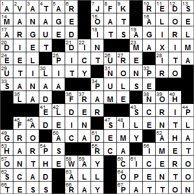 0914-16 New York Times Crossword Answers 14 Sep 16, Wednesday