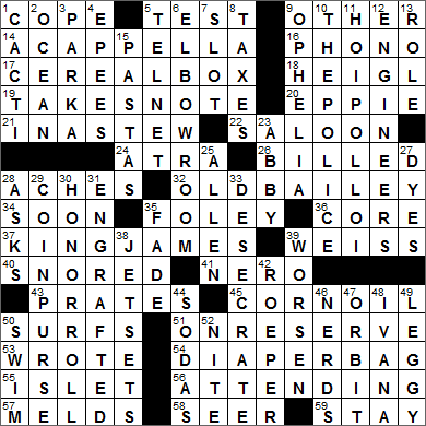 0916-16 New York Times Crossword Answers 16 Sep 16, Friday