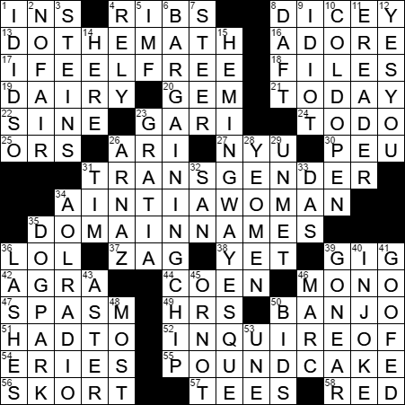 1014-16 New York Times Crossword Answers 14 Oct 16, Friday