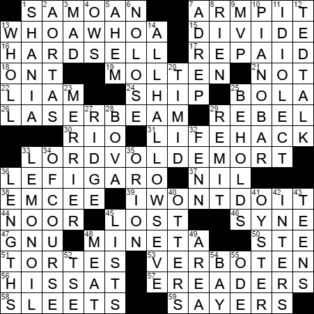1028-16 New York Times Crossword Answers 28 Oct 16, Friday
