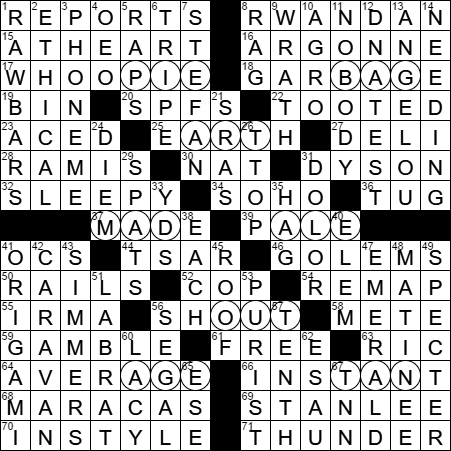1013-16 New York Times Crossword Answers 13 Oct 16, Thursday