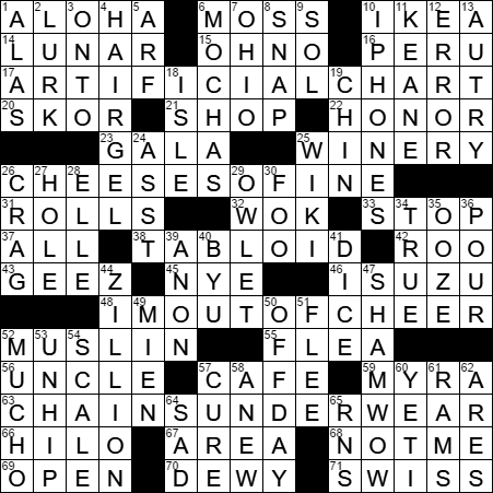 1011-16 New York Times Crossword Answers 11 Oct 16, Tuesday