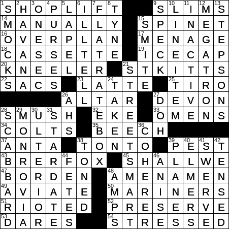 1105-16 New York Times Crossword Answers 5 Nov 16, Saturday