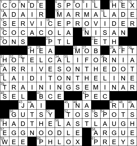 1216-16 New York Times Crossword Answers 16 Dec 16, Friday