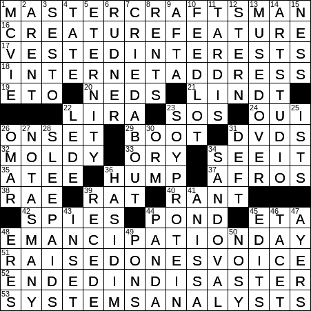 1203-16 New York Times Crossword Answers 3 Dec 16, Saturday