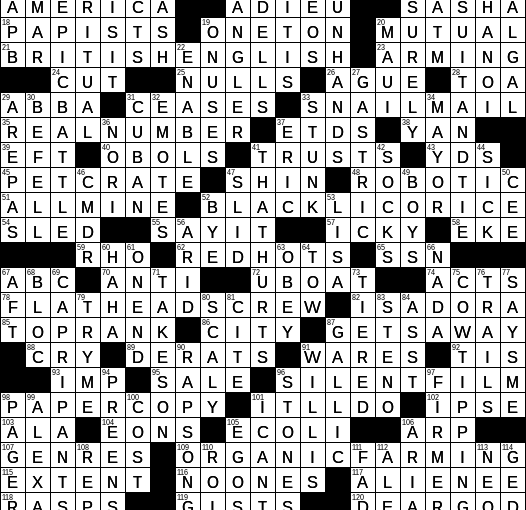 1211-16 New York Times Crossword Answers 11 Dec 16, Sunday