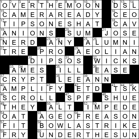 0106-17 New York Times Crossword Answers 6 Jan 17, Friday