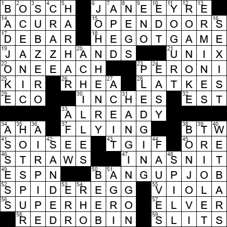 0128-17 New York Times Crossword Answers 28 Jan 17, Saturday