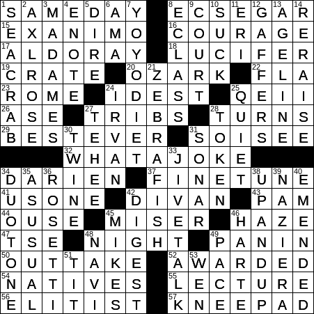 0318-17 New York Times Crossword Answers 18 Mar 17, Saturday