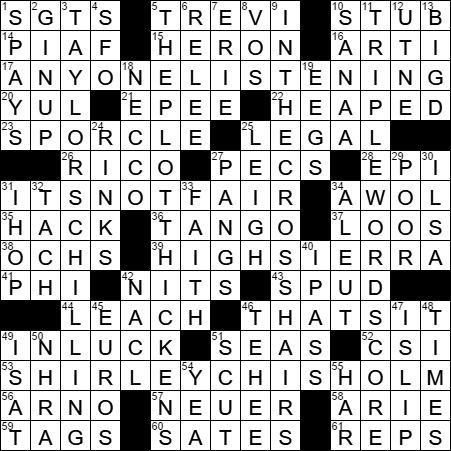 0304-17 New York Times Crossword Answers 4 Mar 17, Saturday