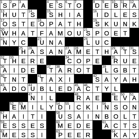 0302-17 New York Times Crossword Answers 2 Mar 17, Thursday