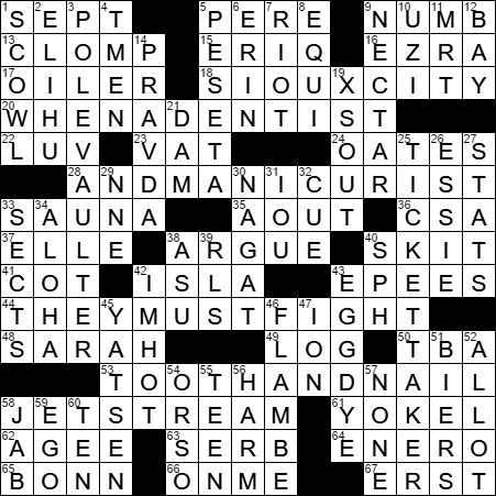 0503-17 New York Times Crossword Answers 3 May 17, Wednesday