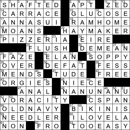 0630-17 New York Times Crossword Answers 30 Jun 17, Friday
