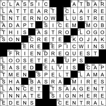 0722-17 New York Times Crossword Answers 22 Jul 17, Saturday
