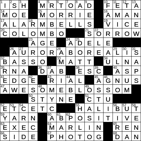 0108-20 NY Times Crossword 8 Jan 20, Wednesday
