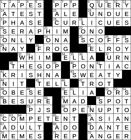 0421-20 NY Times Crossword 21 Apr 20, Tuesday