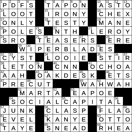 0611-20 NY Times Crossword 11 Jun 20, Thursday 
