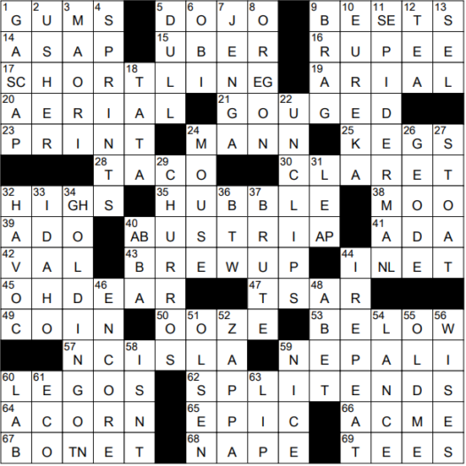 1104-21 NY Times Crossword 4 Nov 21, Thursday