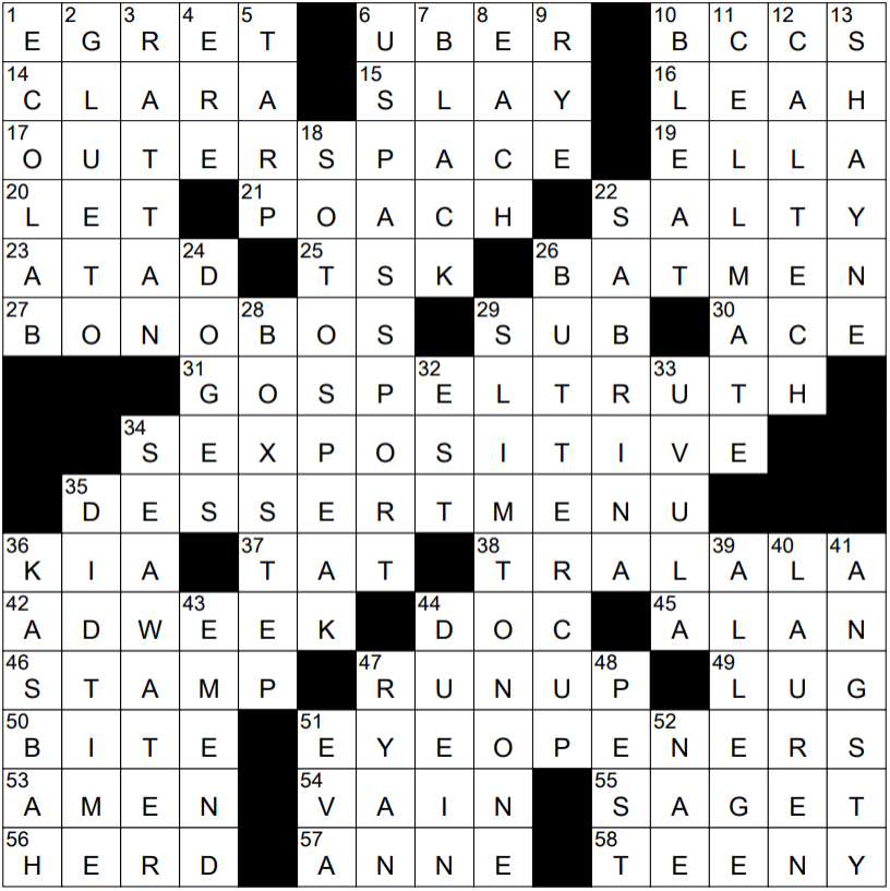 0226-22 NY Times Crossword 26 Feb 22, Saturday 