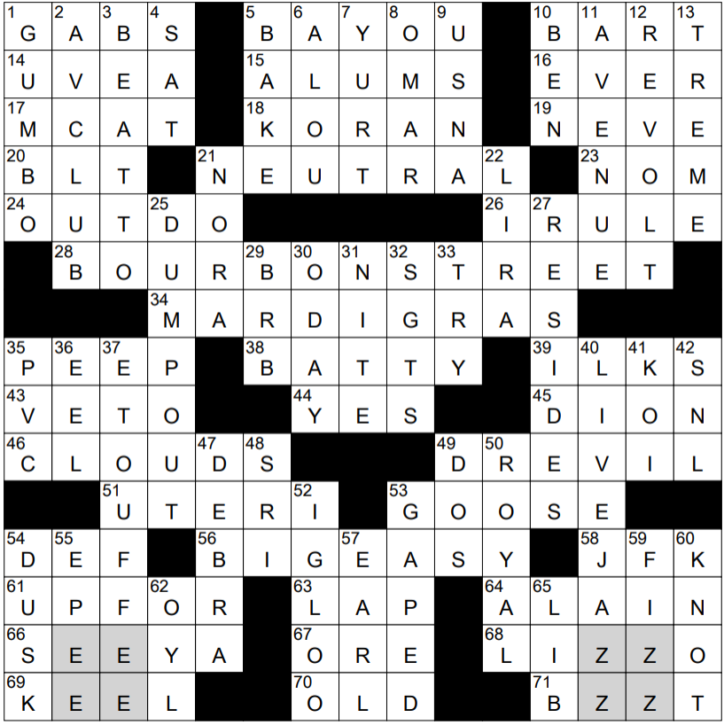 0301 22 NY Times Crossword 1 Mar 22 Tuesday NYXCrossword com