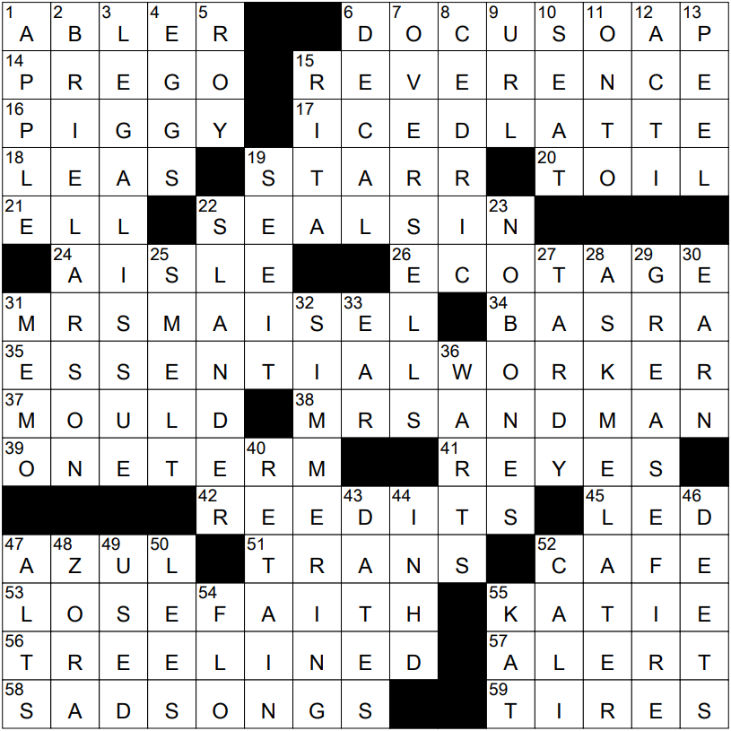 0304 22 NY Times Crossword 4 Mar 22 Friday NYXCrossword