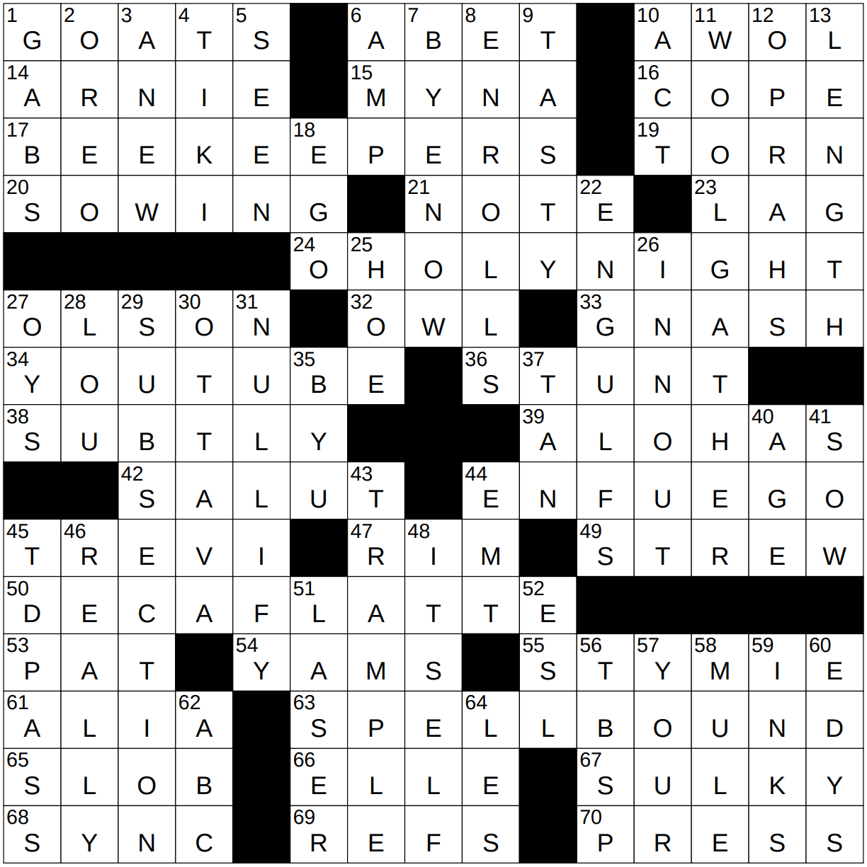 0518-22 NY Times Crossword 18 May 22, Wednesday 