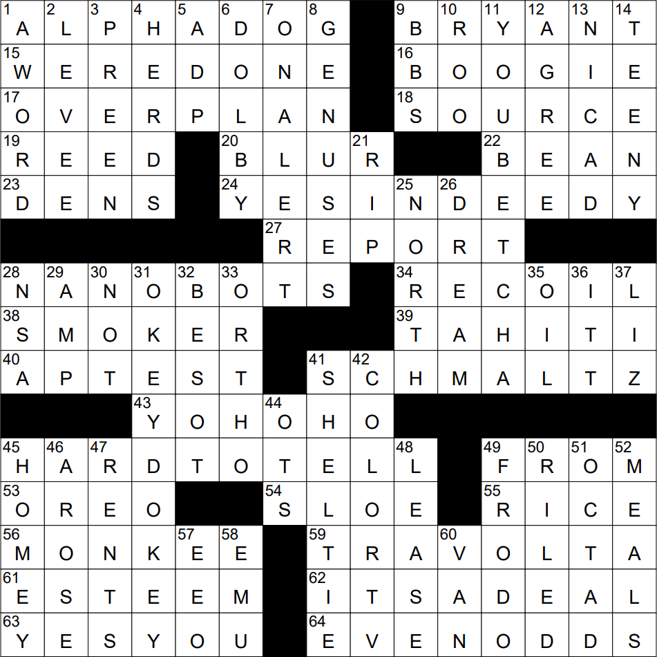 0826 22 NY Times Crossword 26 Aug 22 Friday NYXCrossword com