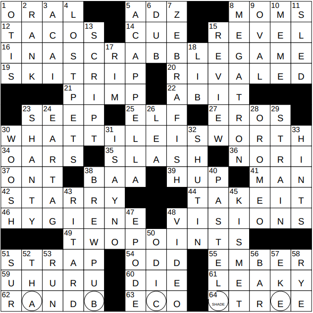 0803 22 NY Times Crossword 3 Aug 22 Wednesday NYXCrossword com