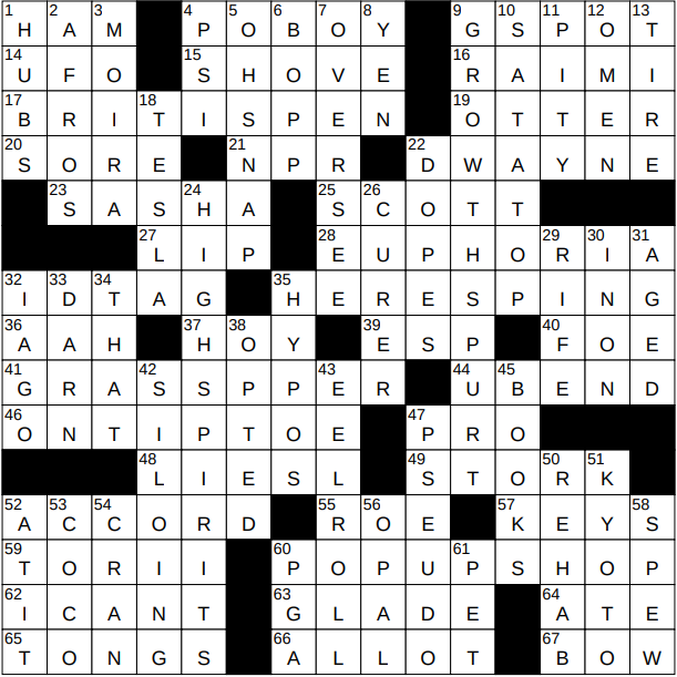 0804-22 NY Times Crossword 4 Aug 22, Thursday 