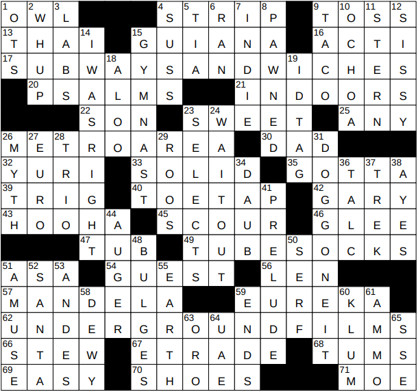 0825-19 NY Times Crossword 25 Aug 19, Sunday 