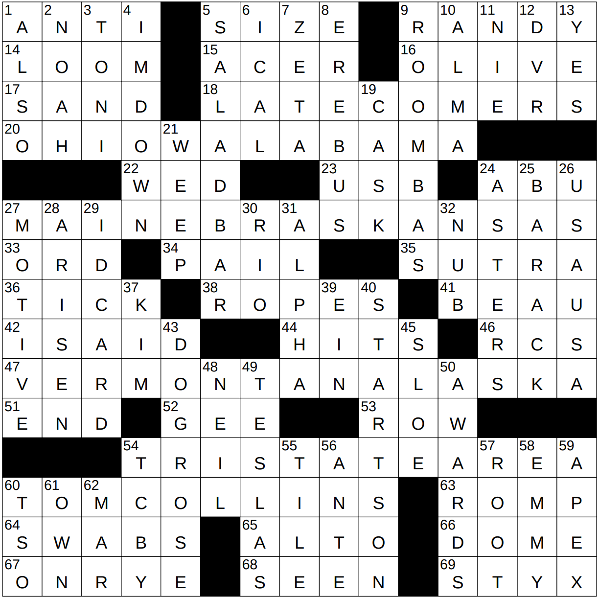 0825-22 NY Times Crossword 25 Aug 22, Thursday 
