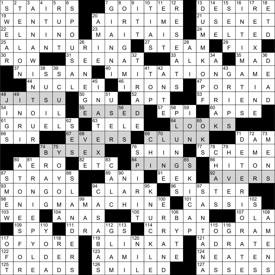1030 22 NY Times Crossword 30 Oct 22 Sunday NYXCrossword com
