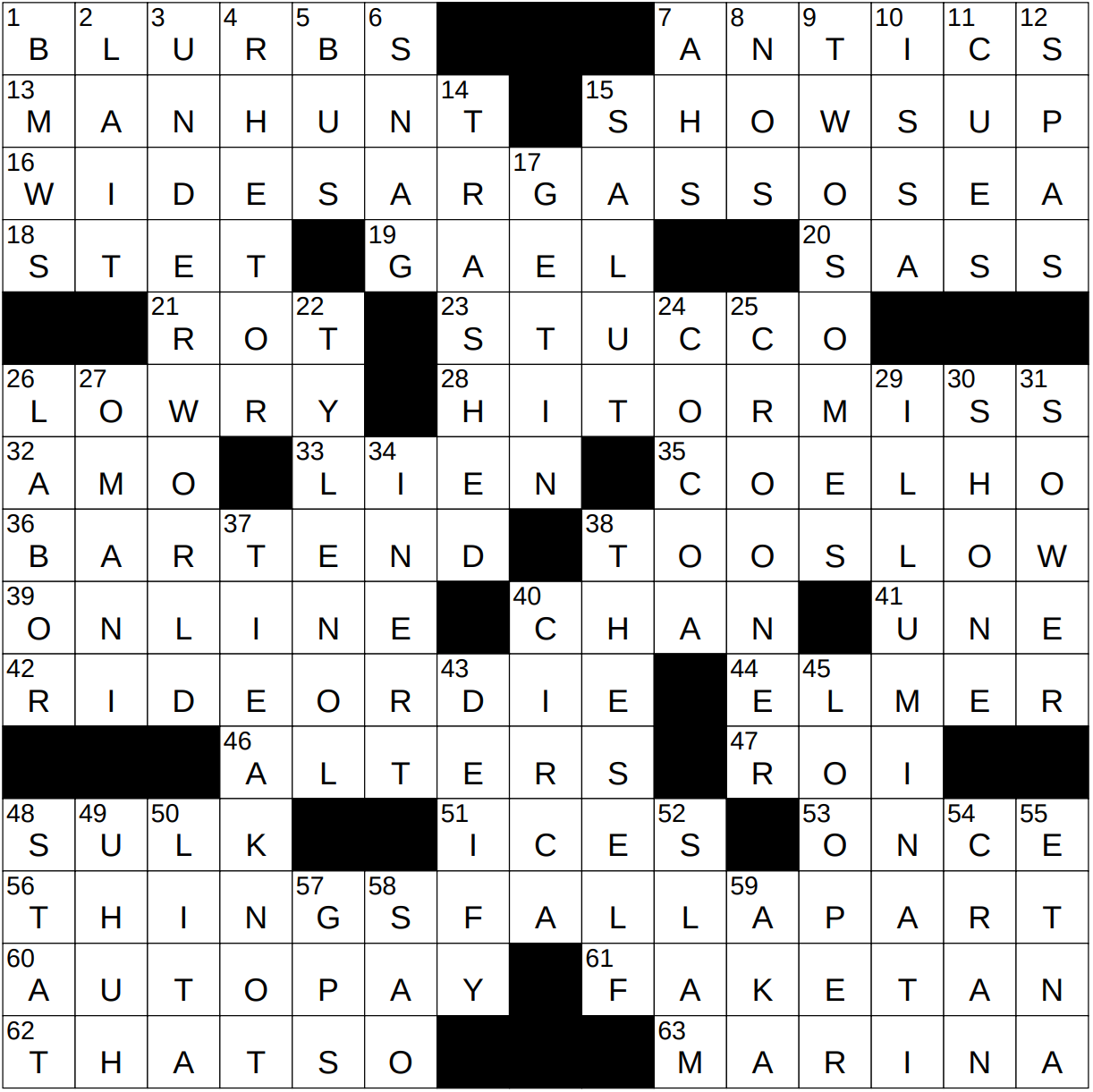 1126 22 NY Times Crossword 26 Nov 22 Saturday NYXCrossword com