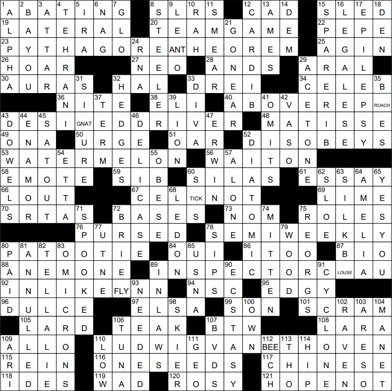  Answers to the New York Times Crossword