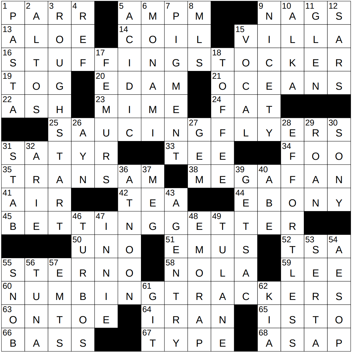 0112 23 NY Times Crossword 12 Jan 23 Thursday