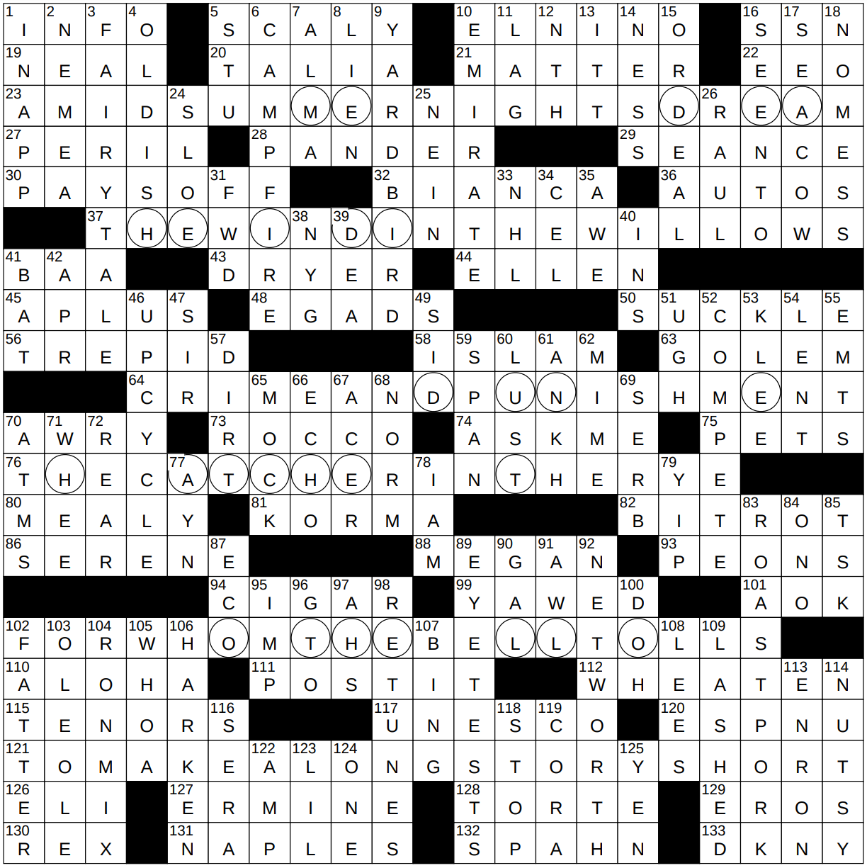 0115 23 NY Times Crossword 15 Jan 23 Sunday NYXCrossword com