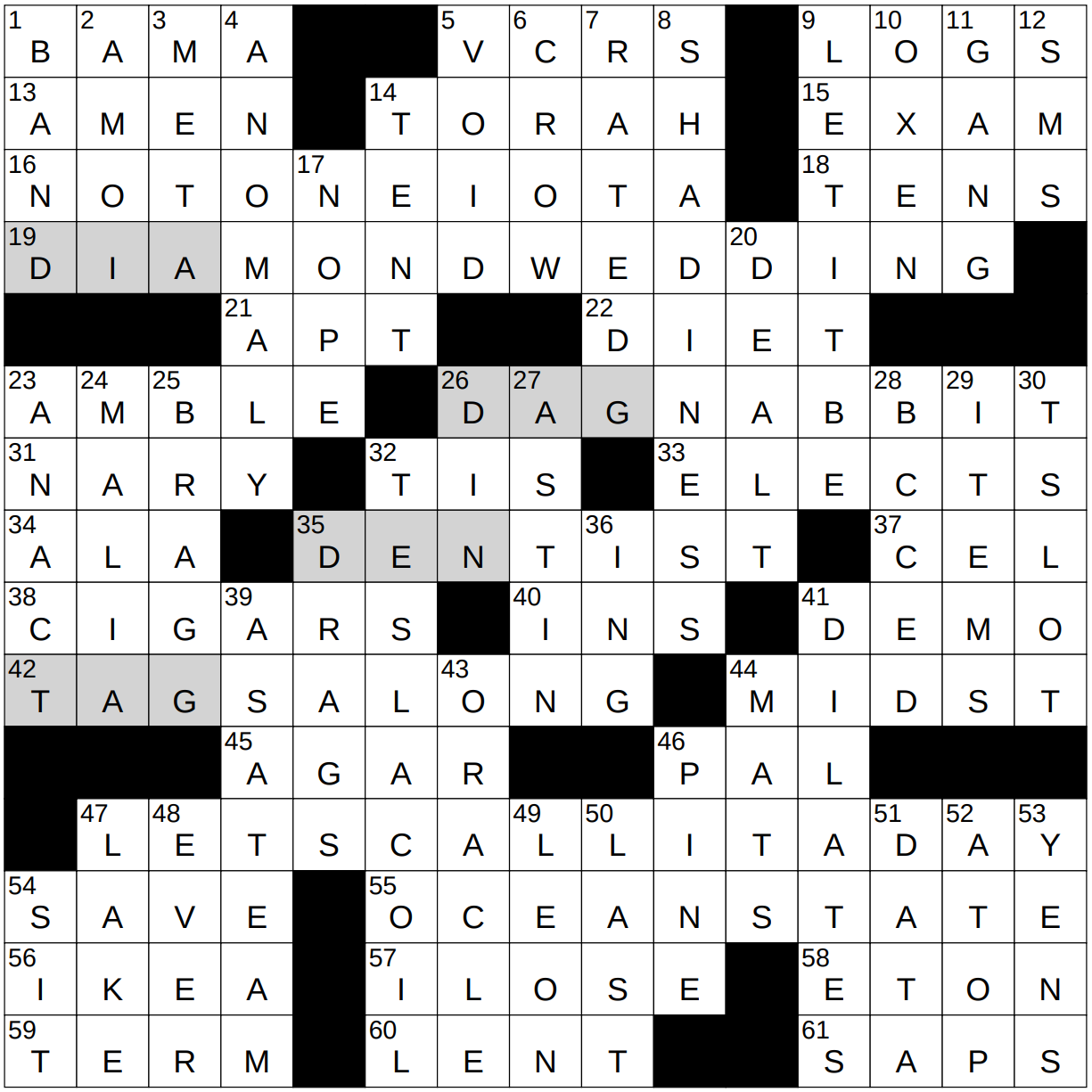 0117 23 NY Times Crossword 17 Jan 23 Tuesday NYXCrossword com