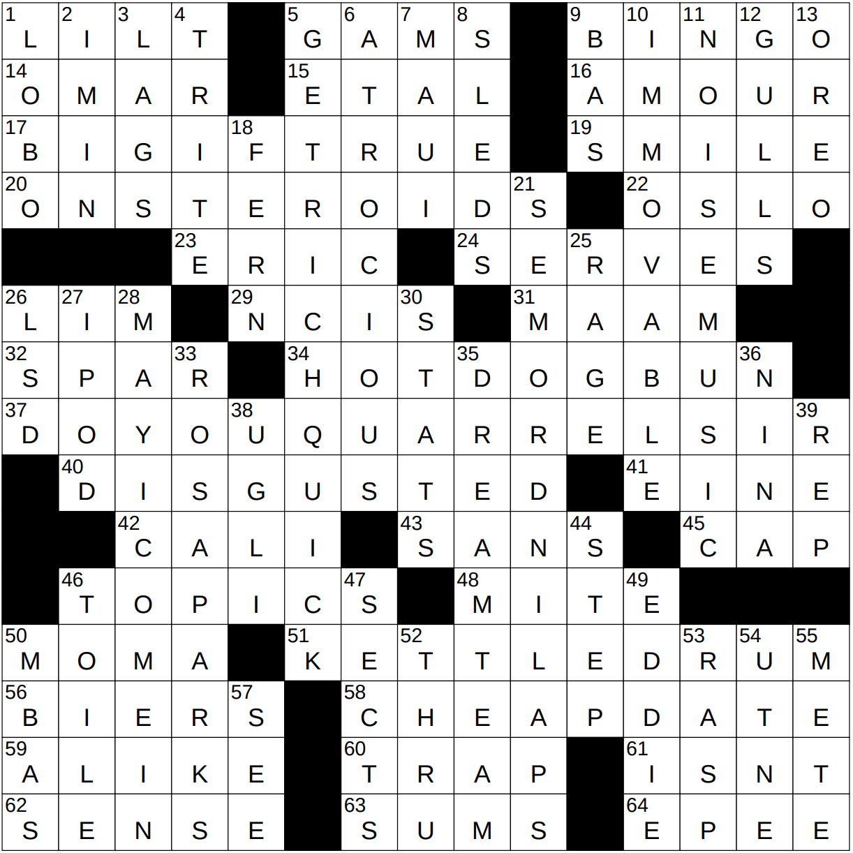 0318 23 NY Times Crossword 18 Mar 23 Saturday