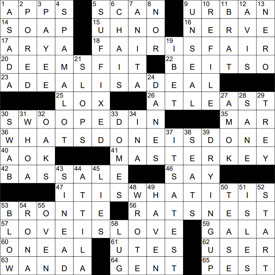 New York Times Crossword Monday 10 April 2023 
