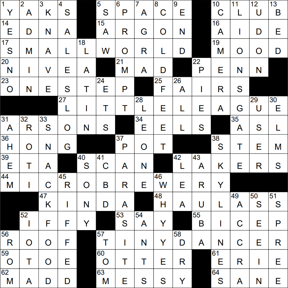 0501-23 NY Times Crossword 1 May 23, Monday 