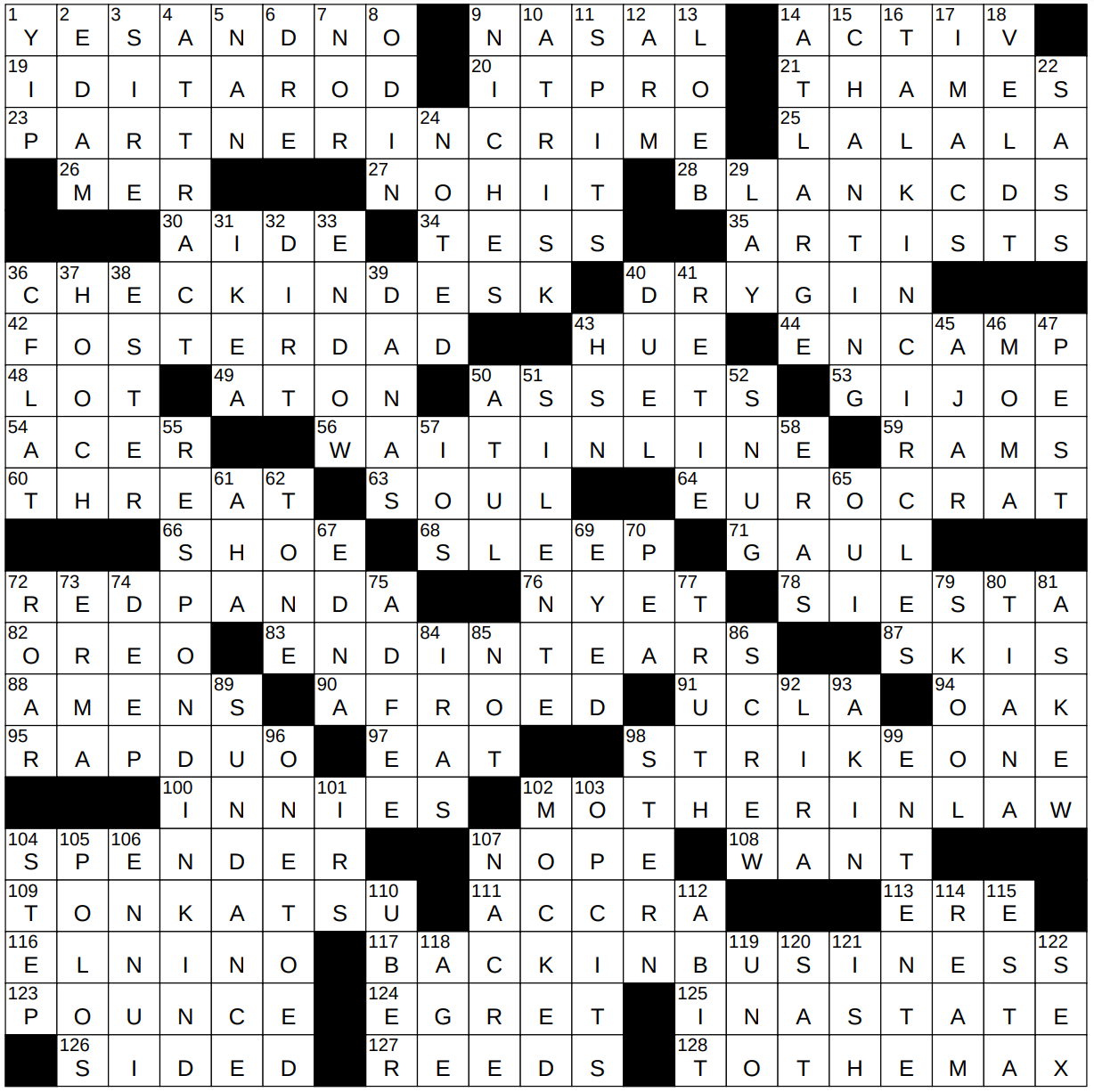 0521 23 NY Times Crossword 21 May 23 Sunday NYXCrossword com