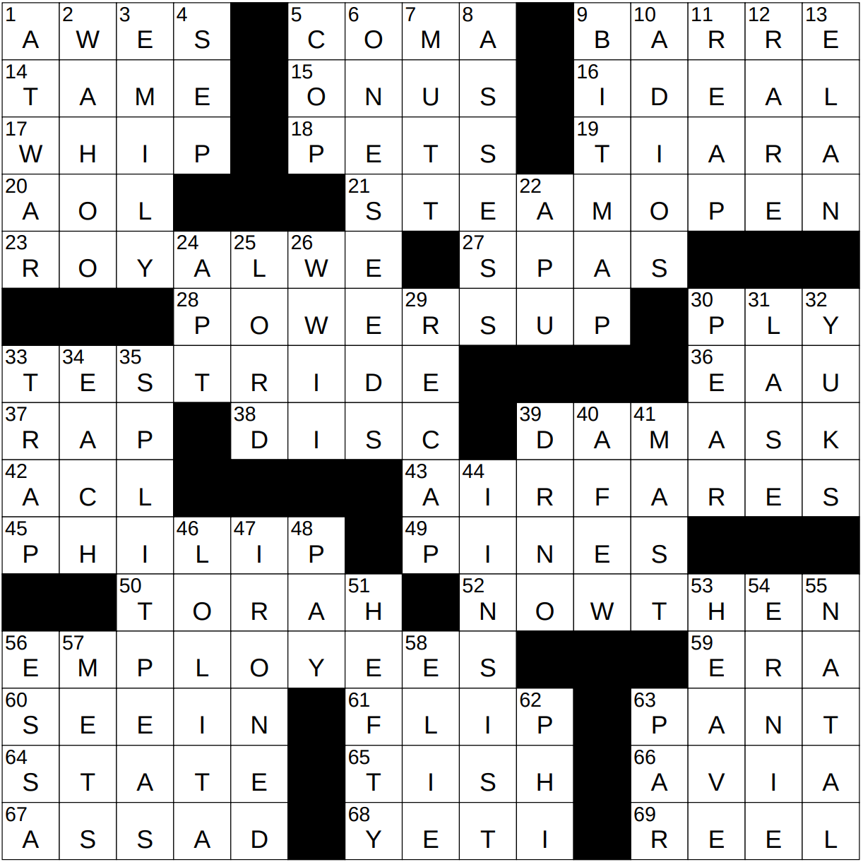 0223-23 NY Times Crossword 23 Feb 23, Thursday 