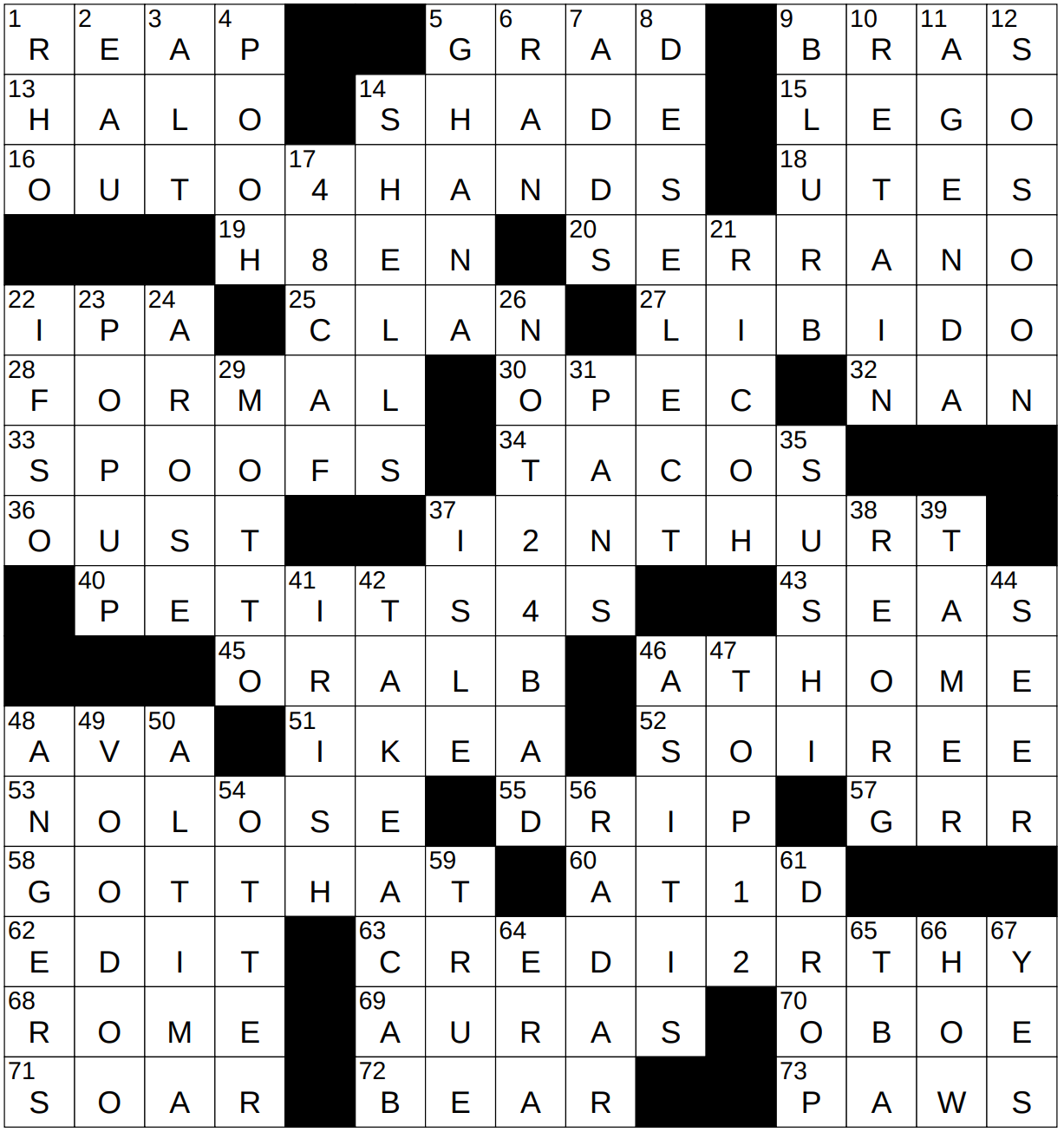 0601 23 NY Times Crossword 1 Jun 23 Thursday NYXCrossword com